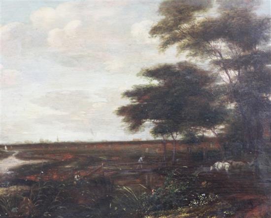 After Jacob Van Ruisdael (1628-1682) Cattle drover in a landscape, 10.75 x 13.5in.